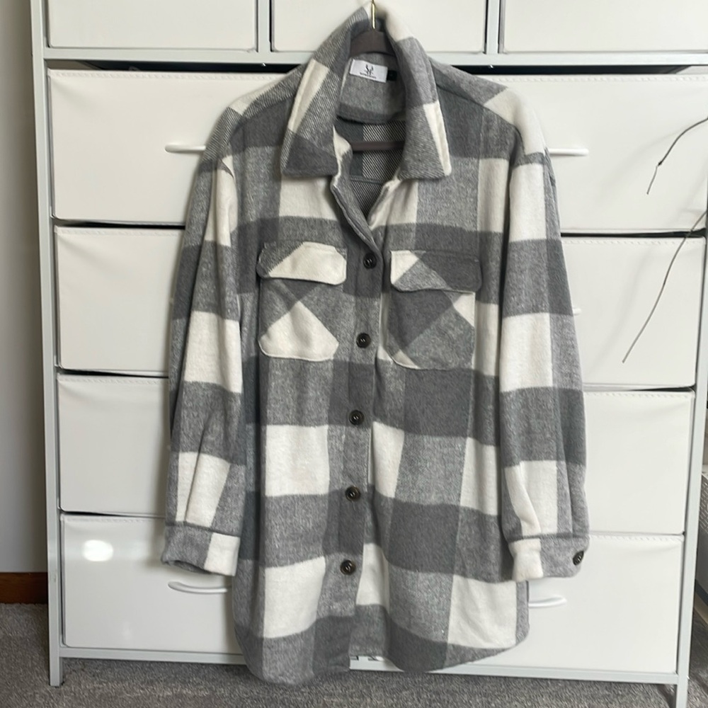 Women’s size Large Plaid Shacket.